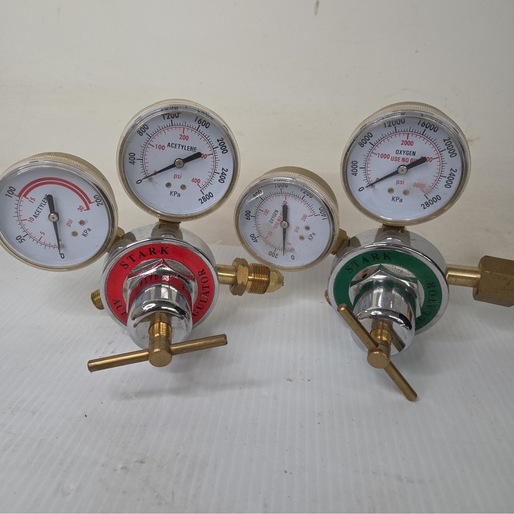 Stark Acetylene and Oxygen Gas Regulators Set R-RB2 Welding Equipment